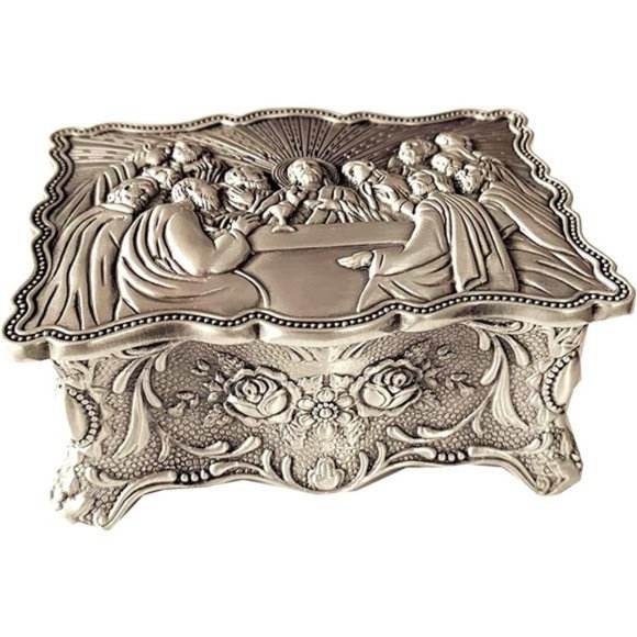 Last Supper Rosary Necklace Eucharistic box Catholic Christian Roman rosary case - Picture 6 of 7